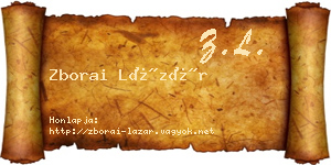 Zborai Lázár névjegykártya